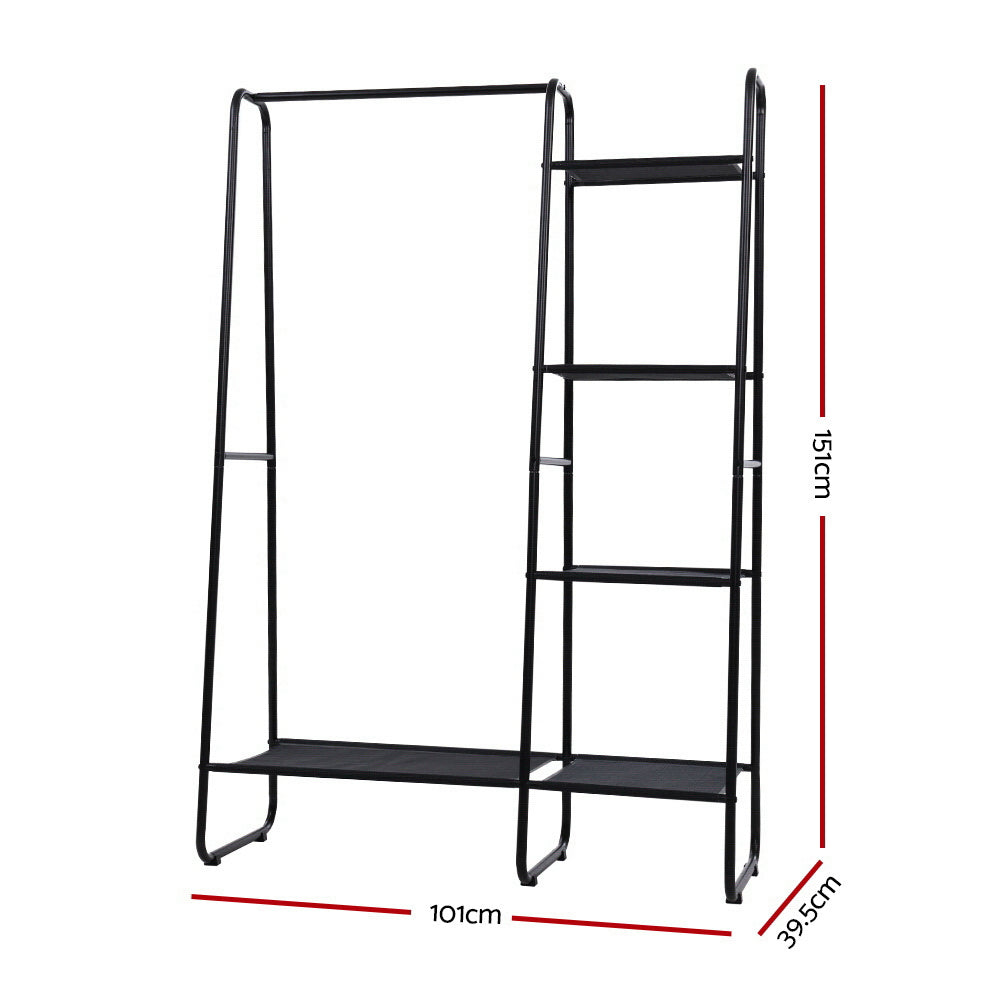 Clothes Rack Coat Stand 150cm Hanger Closet Black