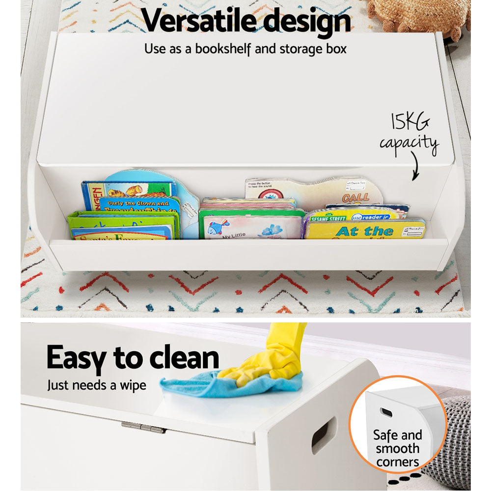 Kids Toy Box Storage Bookcase Organiser