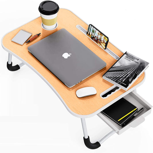 Laptop Bed Desk with Storage and foldable legs  StorageNook