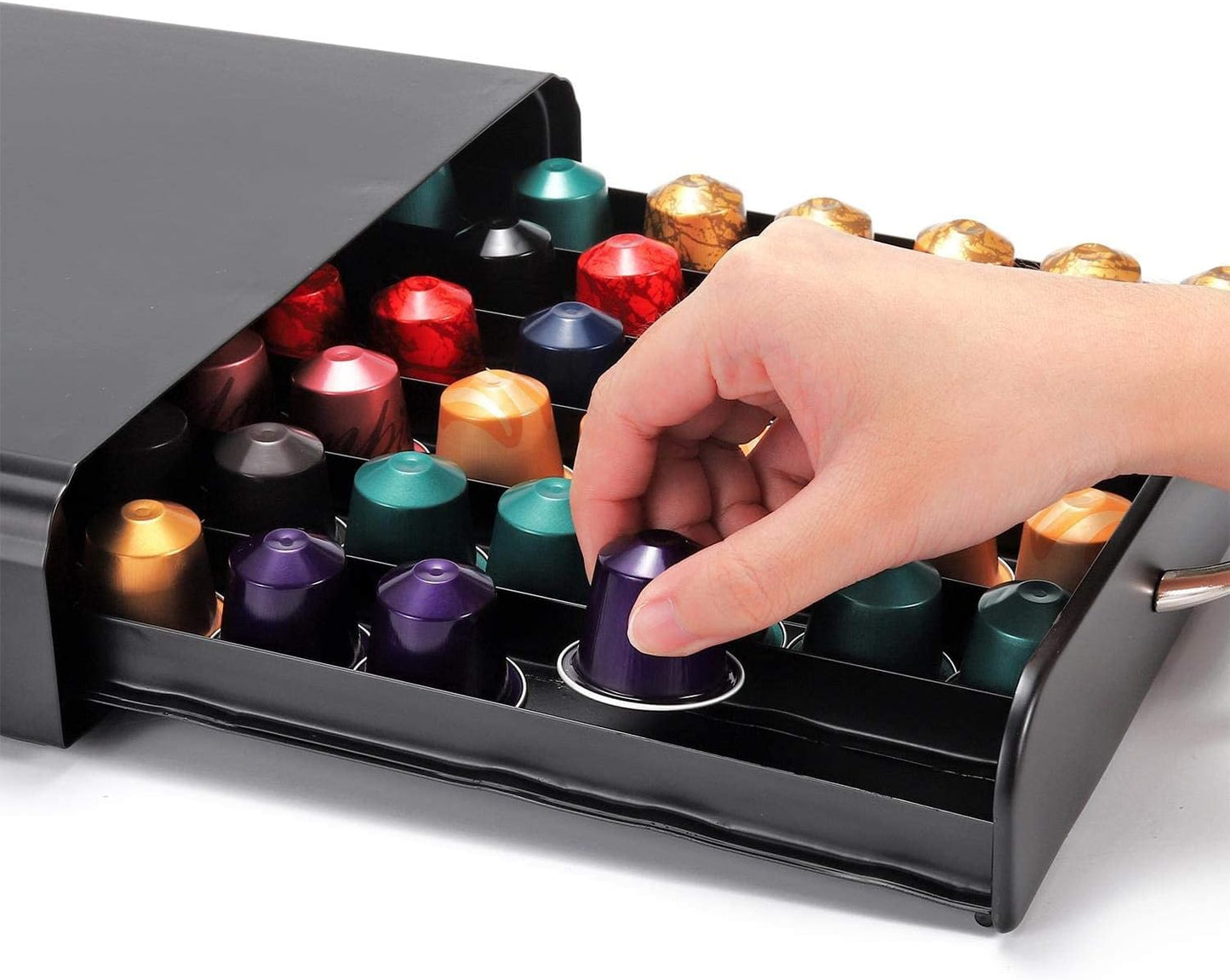 Coffee Pods Holder Storage Drawer Compatible with 60 Nespresso Pod