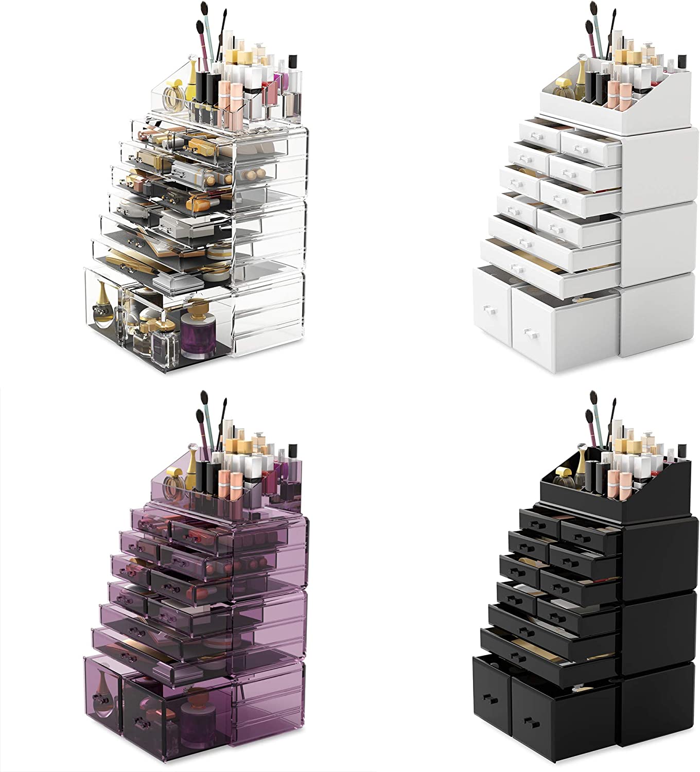 Makeup Cosmetic Organizer Storage with 12 Drawers Display Boxes (white) Storage Nook