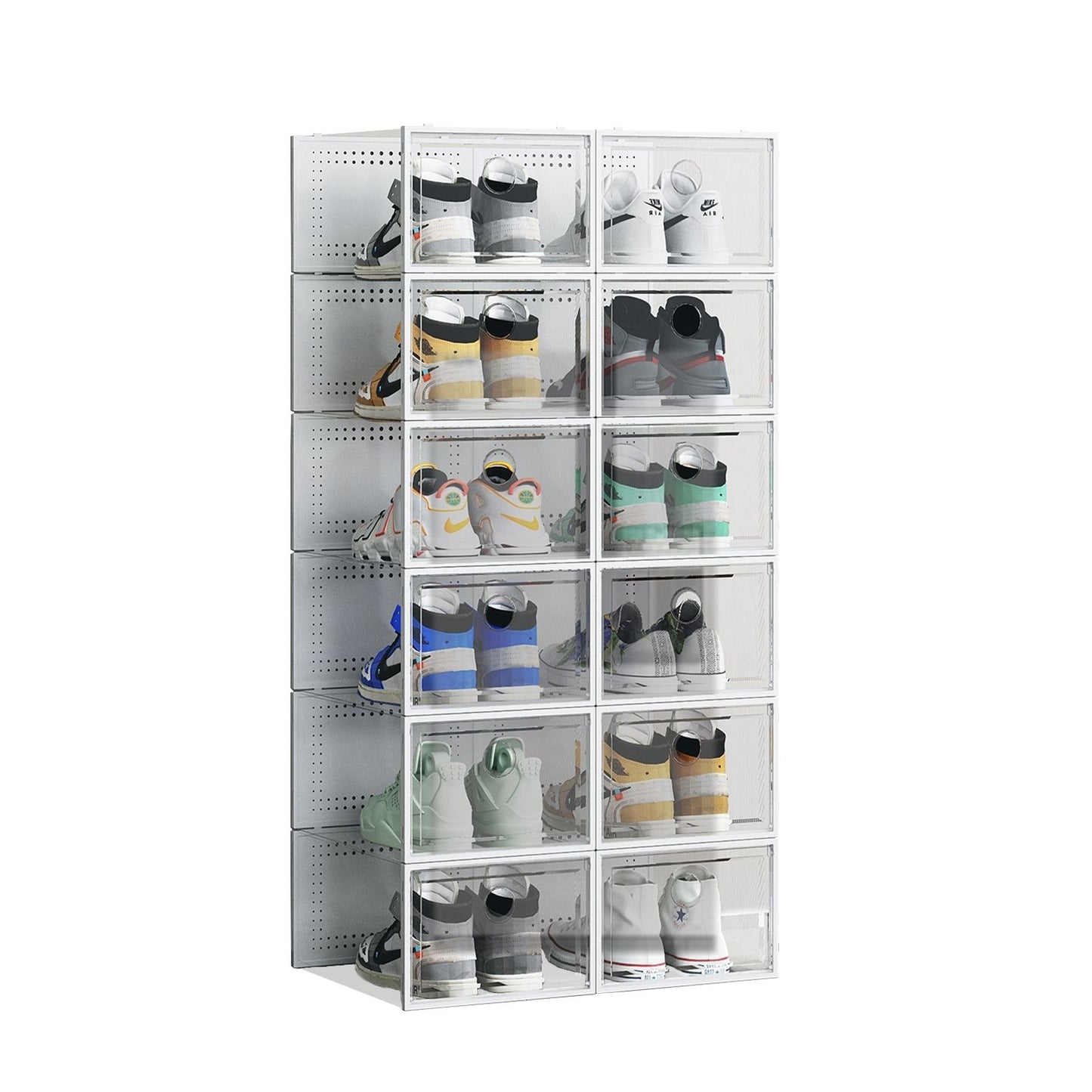 Plastic Shoe Box 12 PCS Large Size (White)