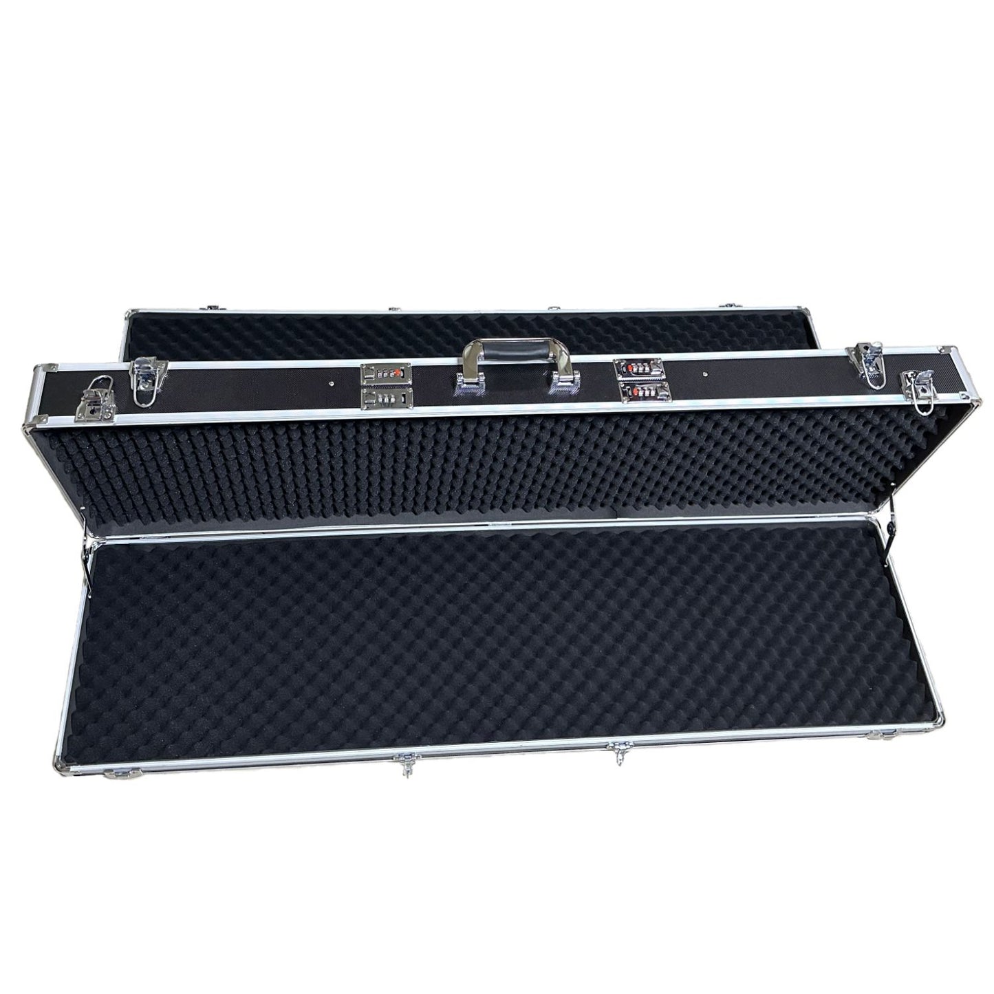 Hard Aluminium Double Sided Gun Case (Silver and Black)