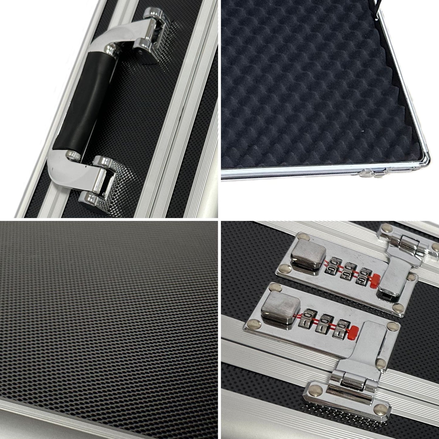 Hard Aluminium Double Sided Gun Case (Silver and Black)