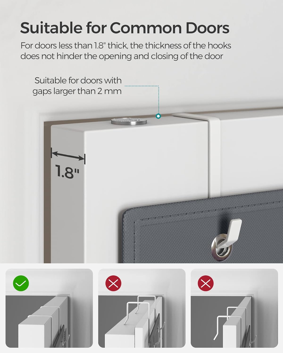 Hanging Closet Organizers and Storage with 4 Compartments Gray