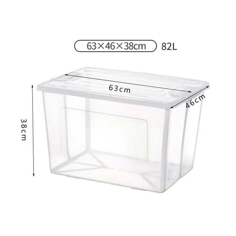 Storage Box with Lid Plastic 82 Litre Modular Clear Foldable