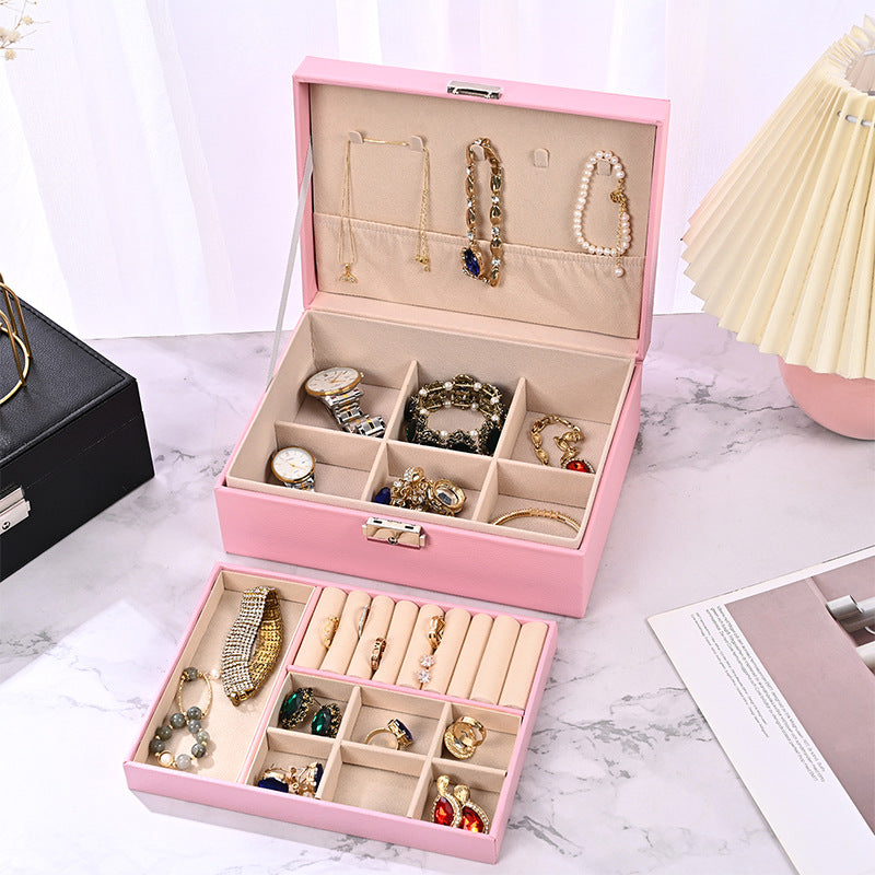 Luxury Jewelry Organizer Box - Elegant Multi-Compartment Storage Case