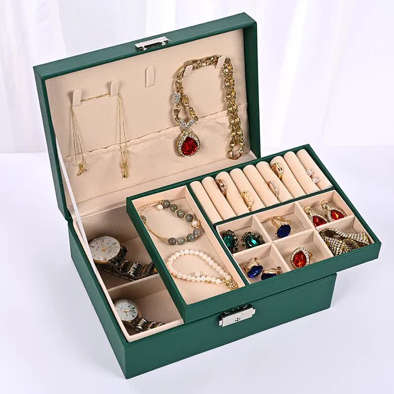 Luxury Jewelry Organizer Box - Elegant Multi-Compartment Storage Case 