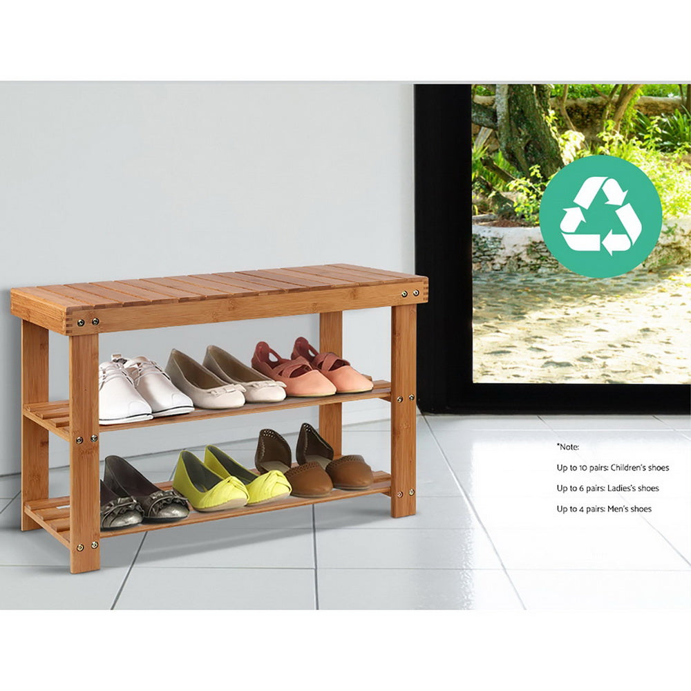 Shoe Rack Bamboo Wooden Bench Organiser