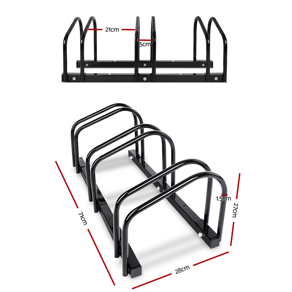 Weisshorn 3 Bike Stand Floor Bicycle Storage Black