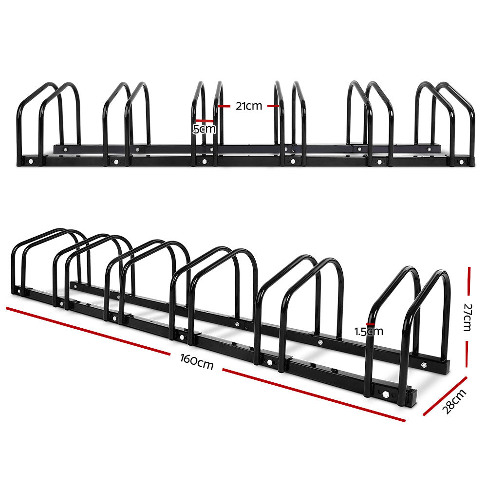 Weisshorn 6 Bike Stand Floor Bicycle Storage Black storage nook garage storage rack bike rack