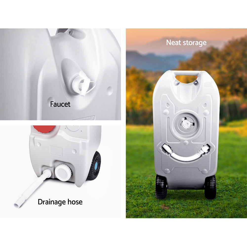 Portable Wheel Water Tank Camping Caravan Storage, storage nook