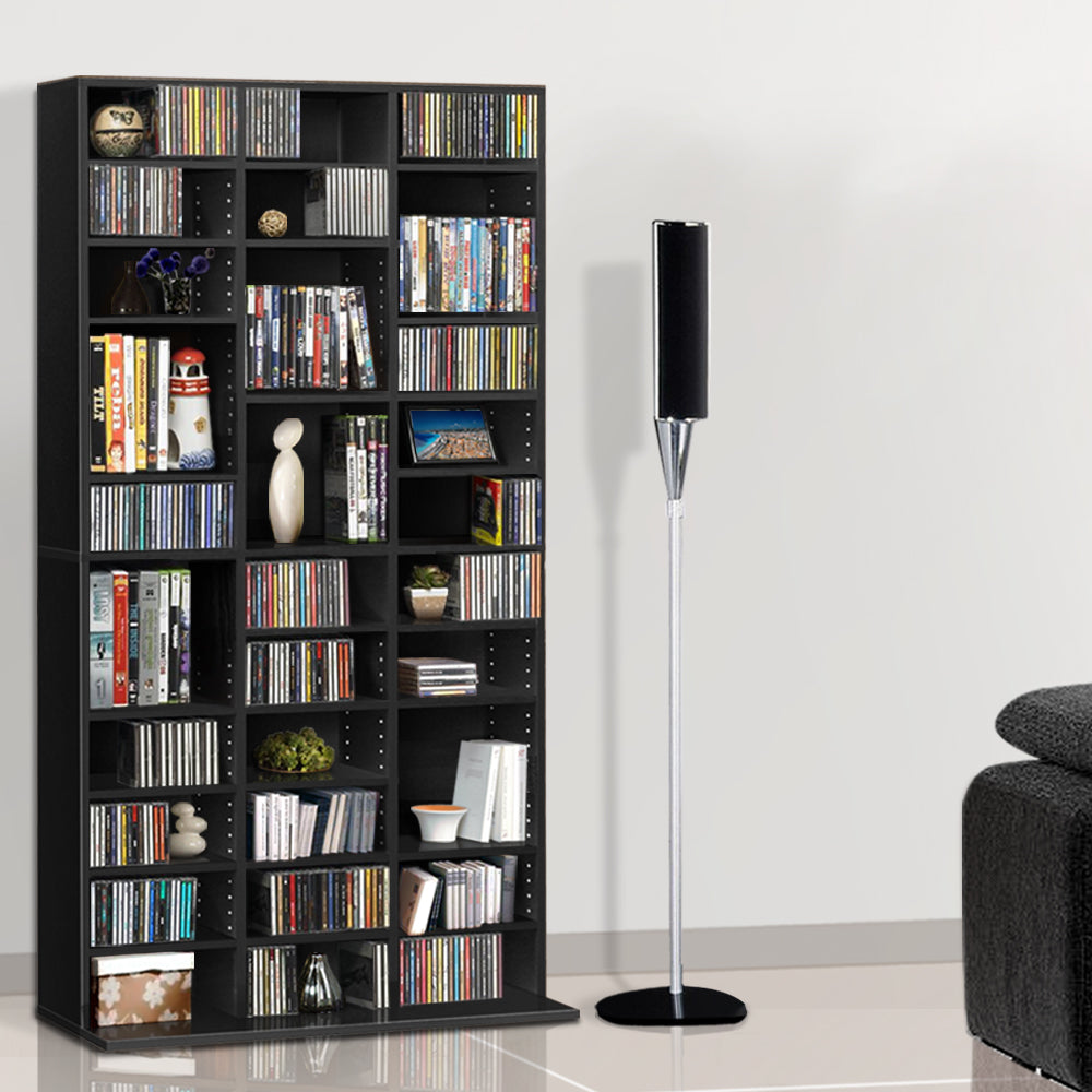 Book Storage Adjustable Shelf Rack Unit - Black