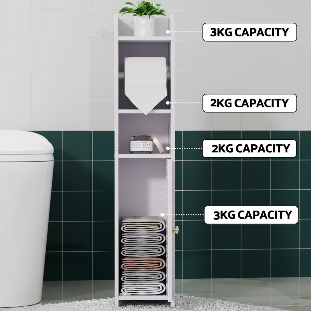 Bathroom Storage Toilet Roll Holder 3 Tier Floor Cabinet