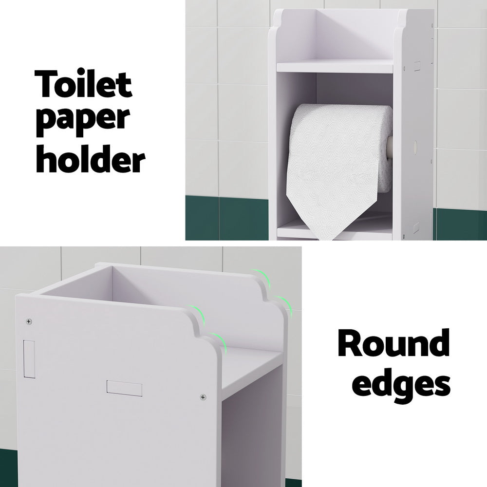 Bathroom Storage Toilet Roll Holder 3 Tier Floor Cabinet