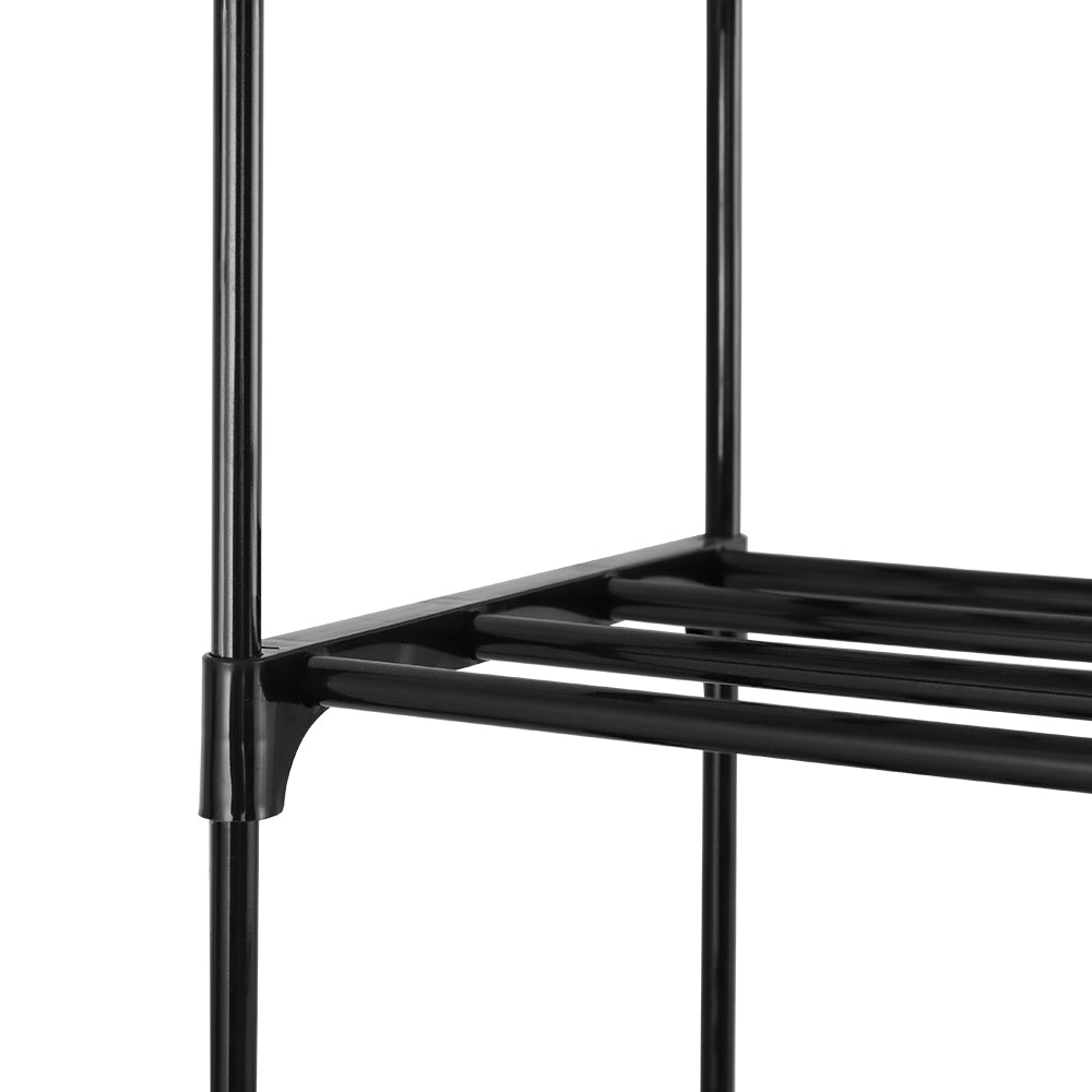 Shoe Rack Shoe Storage Shelf 10-tier 20 Pairs DIY Stackable Black Metal