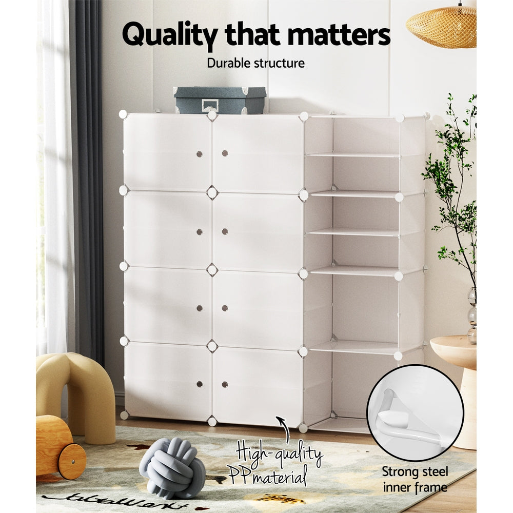 Shoe Cabinet Shoe Storage  12 Door - White