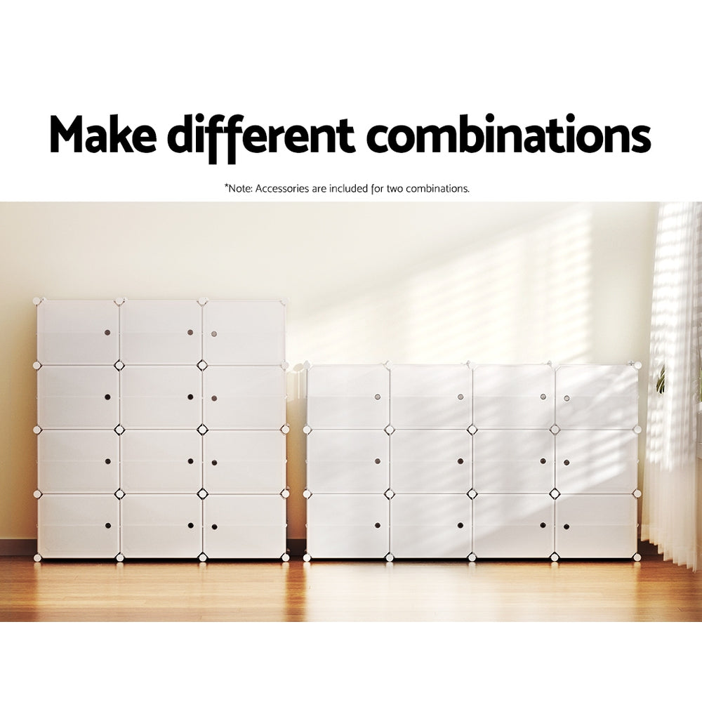 Shoe Cabinet Shoe Storage  12 Door - White