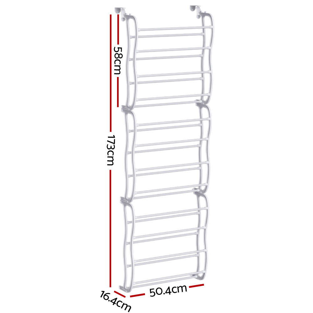 Shoe Rack 12-tier 24 Pairs Wall Mounted White