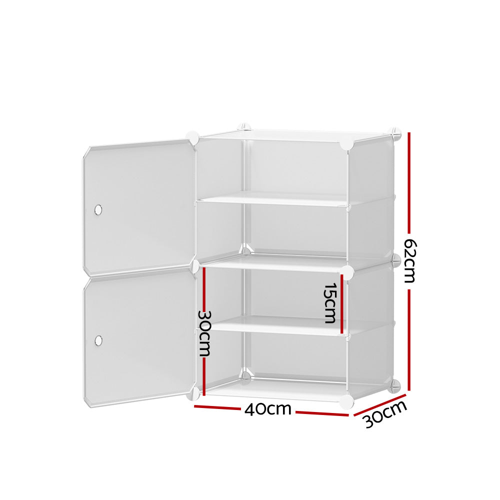 Shoe Cabinet DIY White Storage Cube Portable Organiser Stand