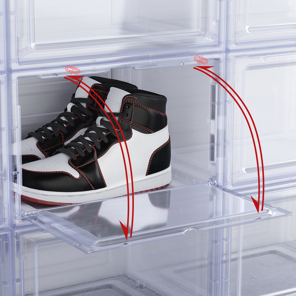  Stackable Shoe Storage Case Magnetic Door