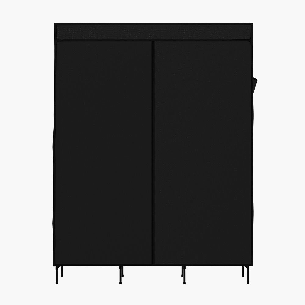 Portable Wardrobe Closet Storage Large with Shelf - Black