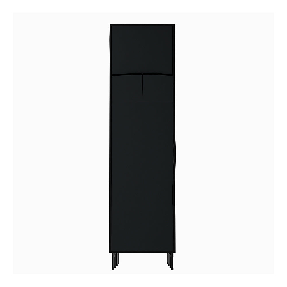 Portable Wardrobe Closet Storage Large with Shelf - Black