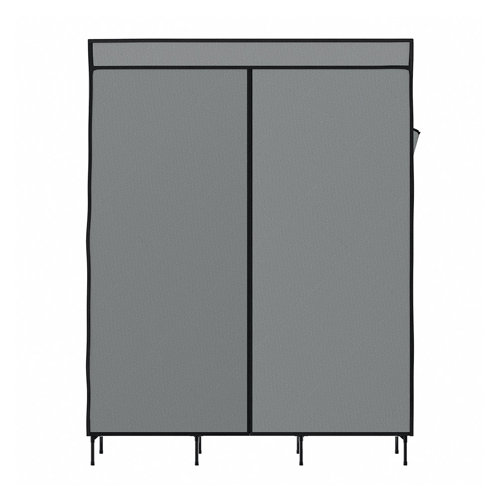 Portable Wardrobe Closet Storage Large with Shelf - Grey