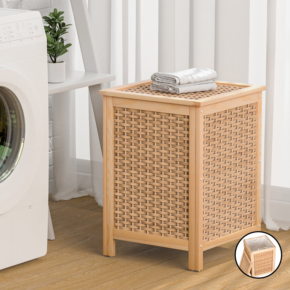 Storage Nook Laundry Hamper Bathroom Storage Cabinet Wooden