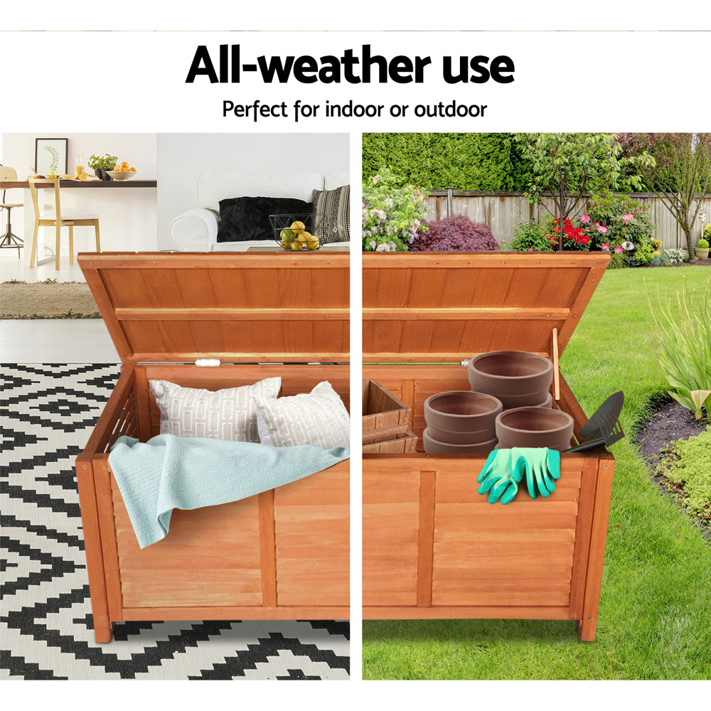 Wooden Garden Storage Bench 210L - Fir Storage Nook