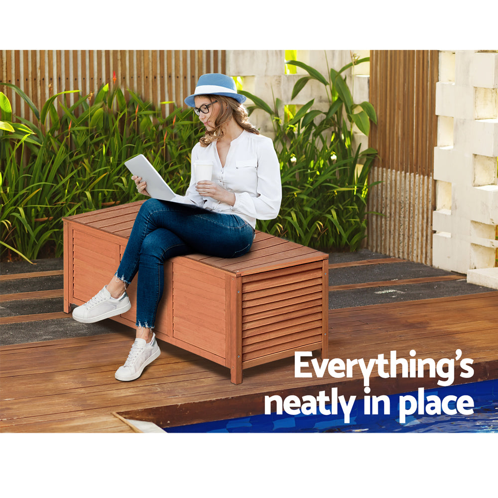 Wooden Garden Storage Bench 210L - Fir Storage Nook