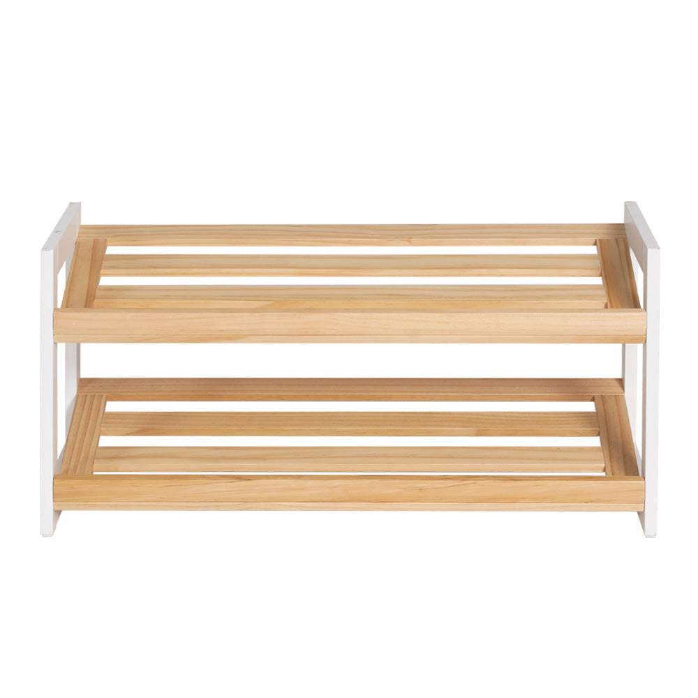 Shoe Rack Wooden Storage 2 Tier Storage Nook