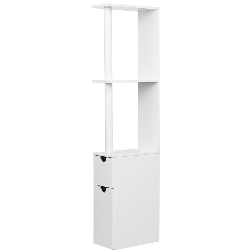 Bar Table Storage Cabinet Wine Rack - White