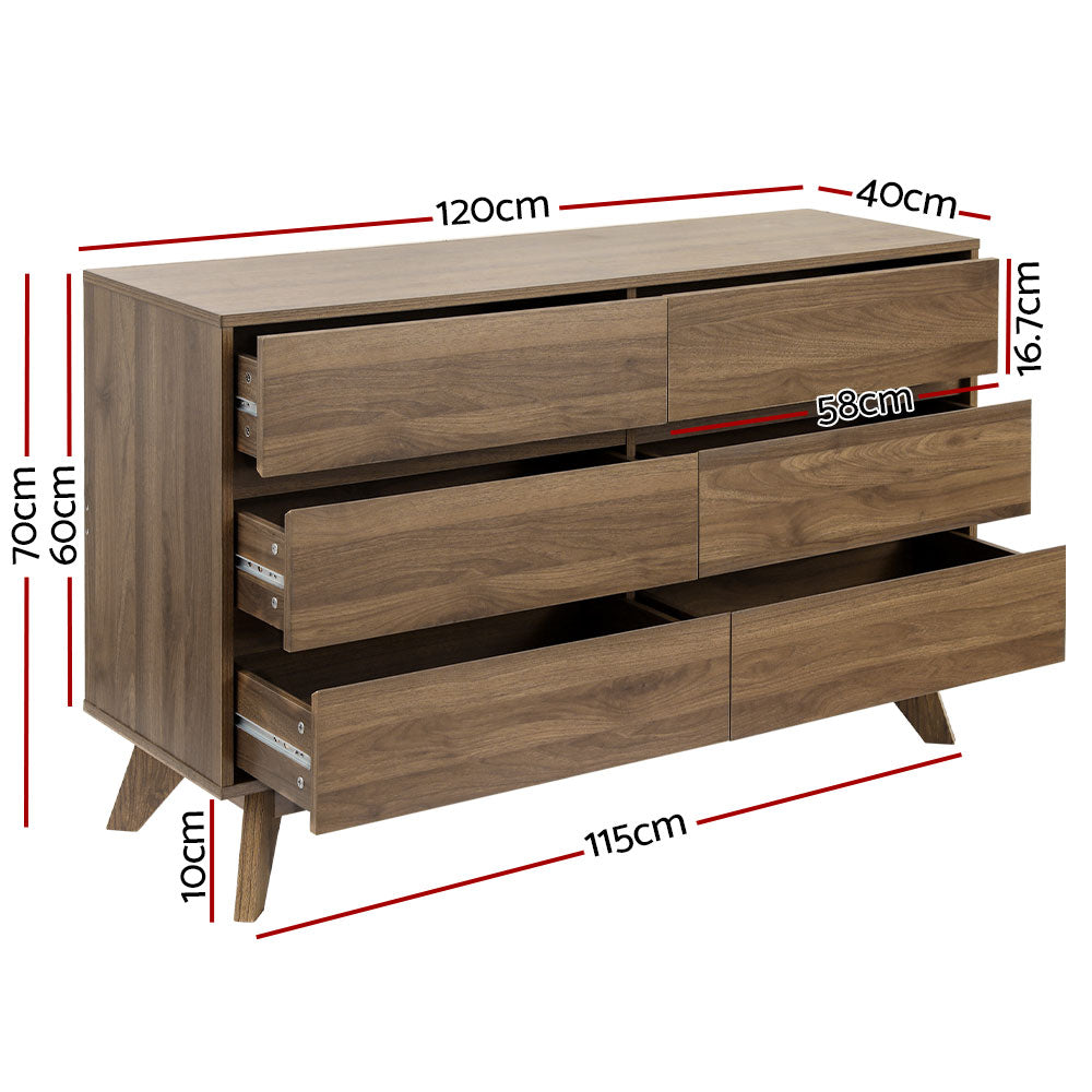 Chest of Drawers Dresser 6 drawer Bedroom Storage