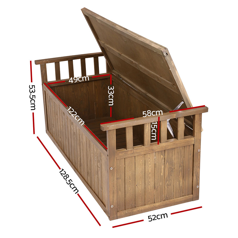 Outdoor Garden Storage Box Secure 200L - Fir Wood - Storage Nook