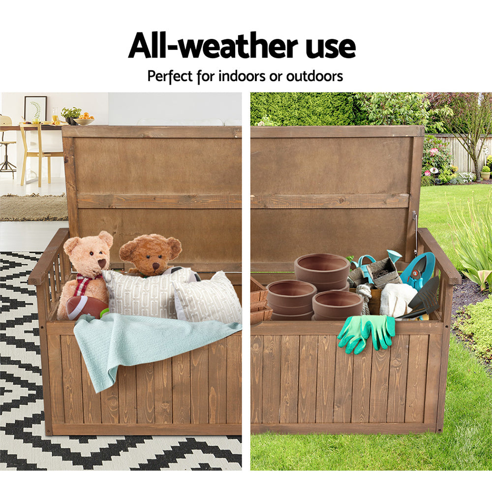 Outdoor Garden Storage Box Secure 200L - Fir Wood - Storage Nook