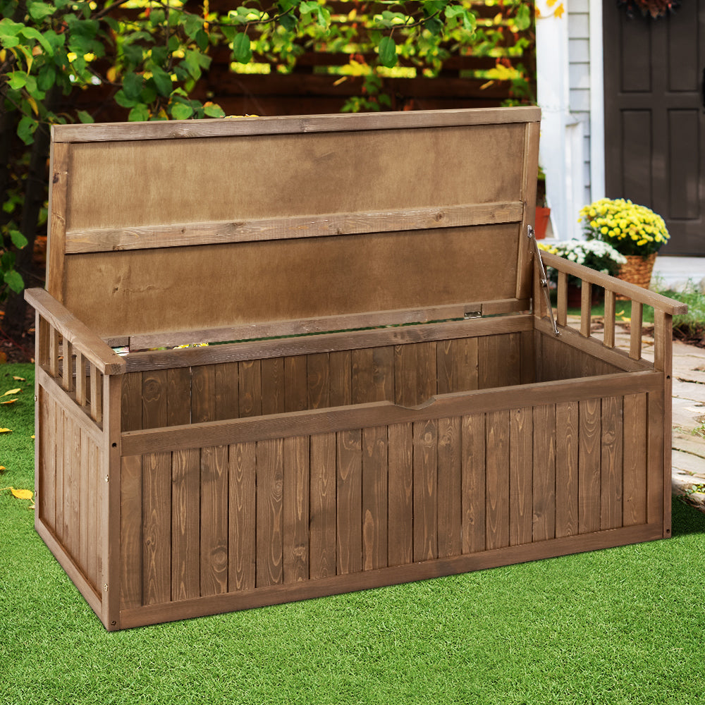 Outdoor Garden Storage Box Secure 200L - Fir Wood - Storage Nook