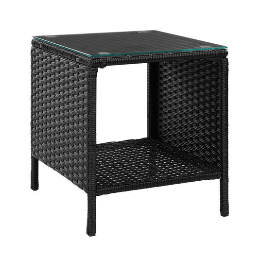 Coffee Side Table Wicker Desk Rattan Outdoor Furniture storage nook