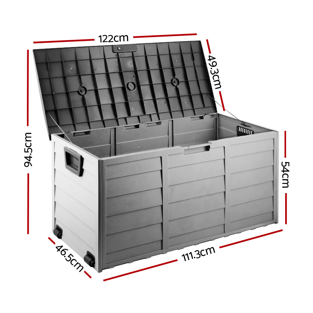 Outdoor Storage Box Secure 290L - Grey/Black