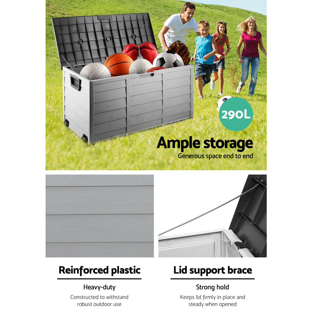 Outdoor Storage Box Secure 290L - Grey/Black