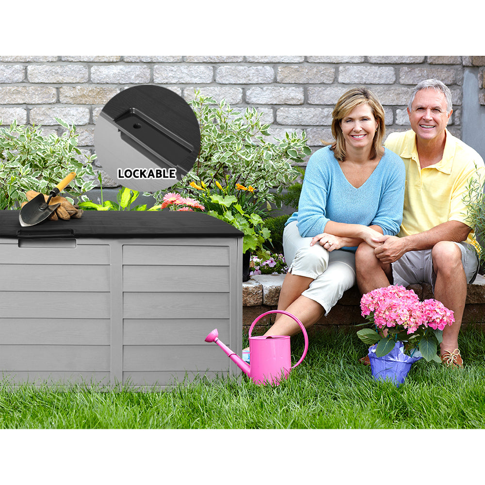 Outdoor Storage Box Secure 290L - Grey/Black