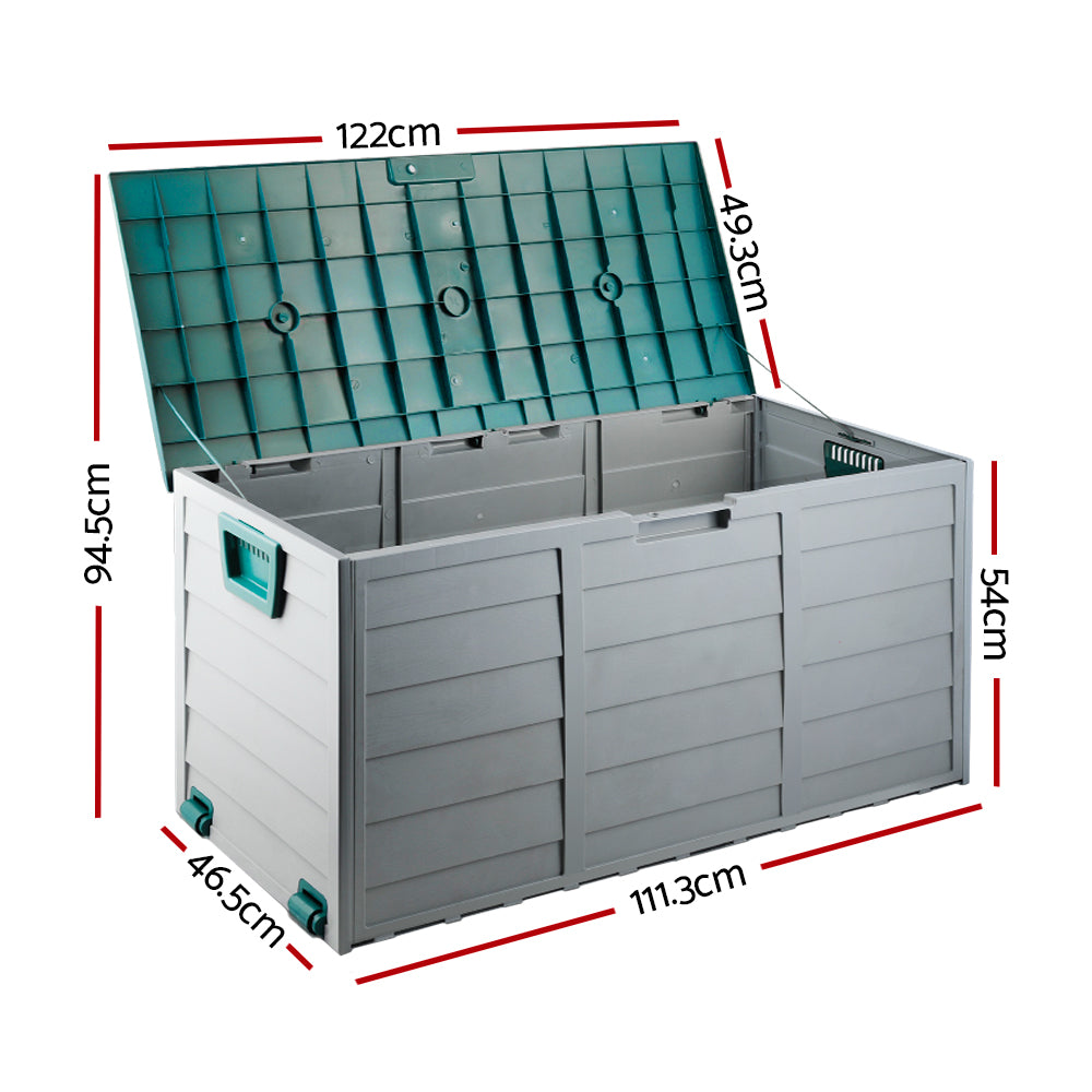 Outdoor Storage Box 290L - Green/Grey Storage Nook