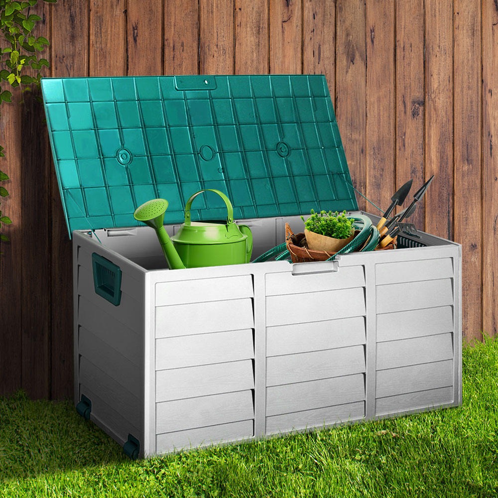 Outdoor Storage Box 290L - Green/Grey Storage Nook