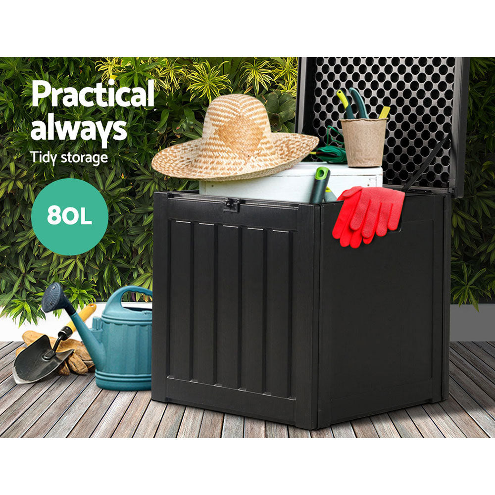 Outdoor Storage Box Waterproof 80L - Black Storage Nook