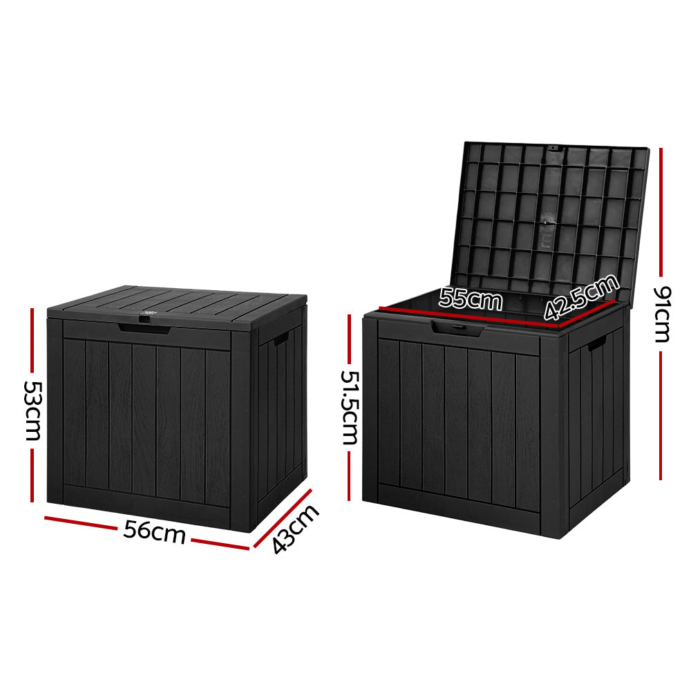 Outdoor Storage Box Secure 118L - Black Storage Nook