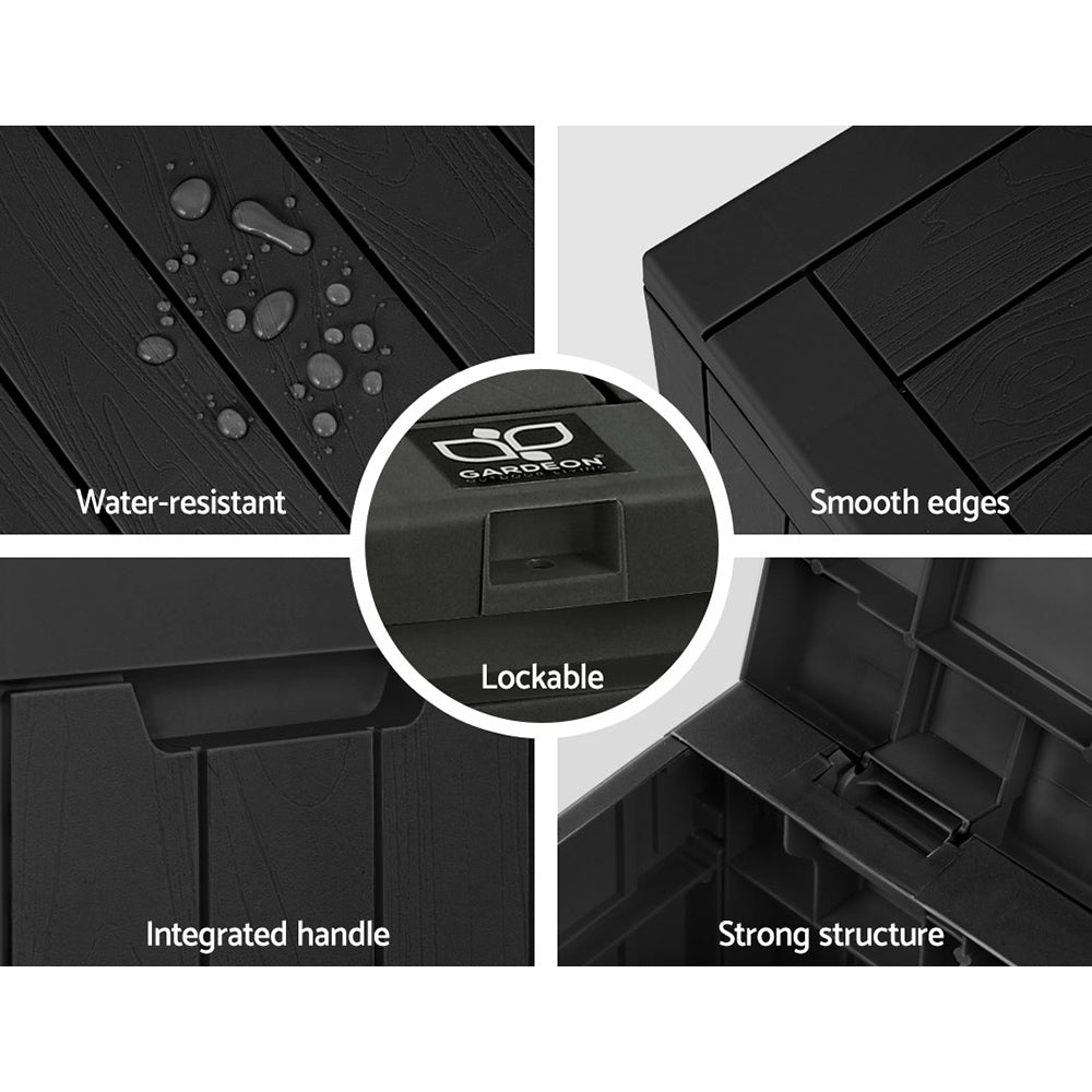 Outdoor Storage Box Secure 118L - Black Storage Nook