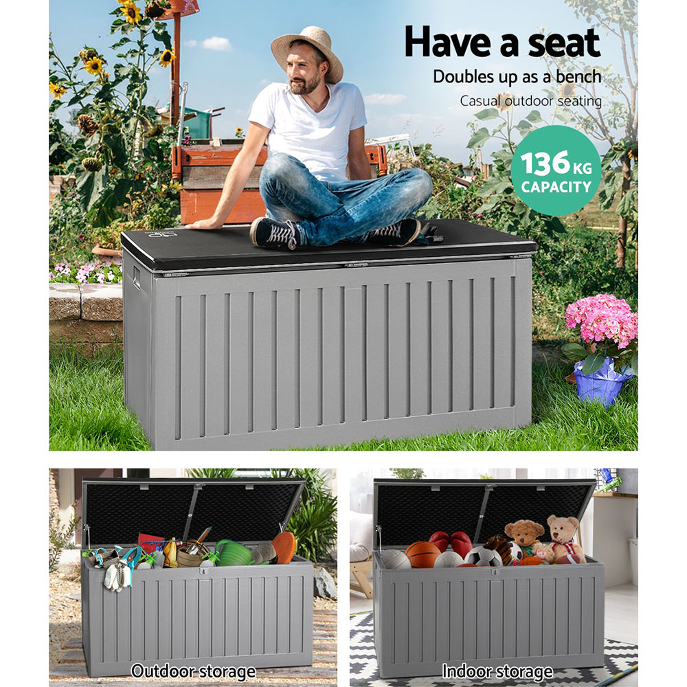 Outdoor Garden Storage Box 270L - Grey