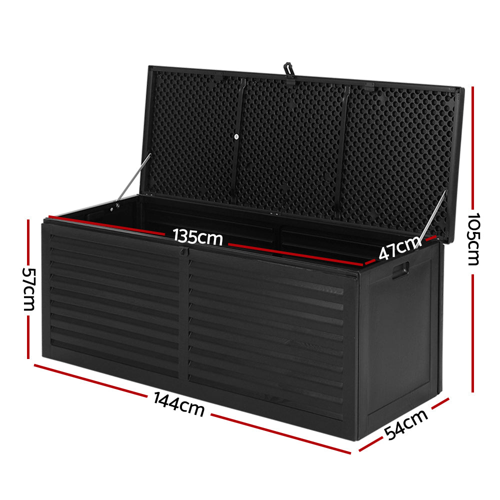 Outdoor Garden Storage Box 390L - Black, Storage Nook