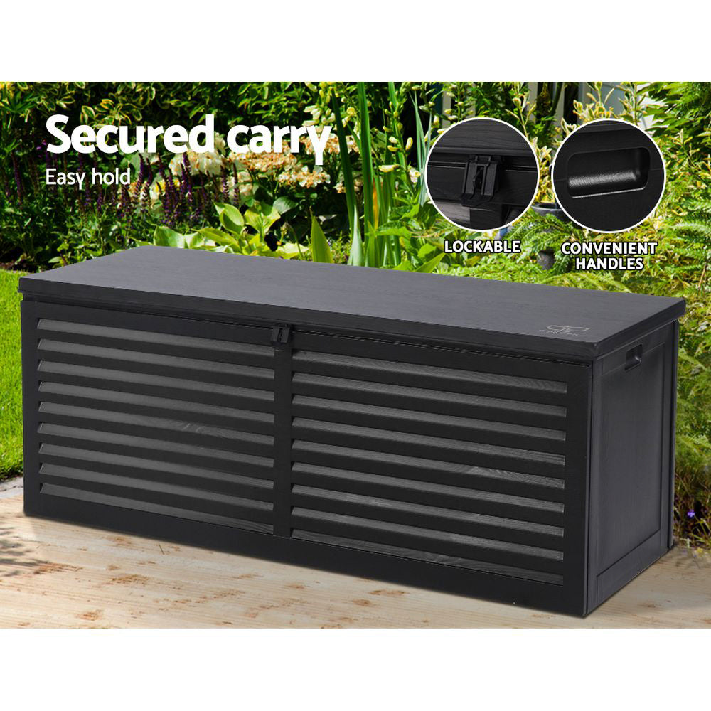 Outdoor Garden Storage Box 390L - Black, Storage Nook