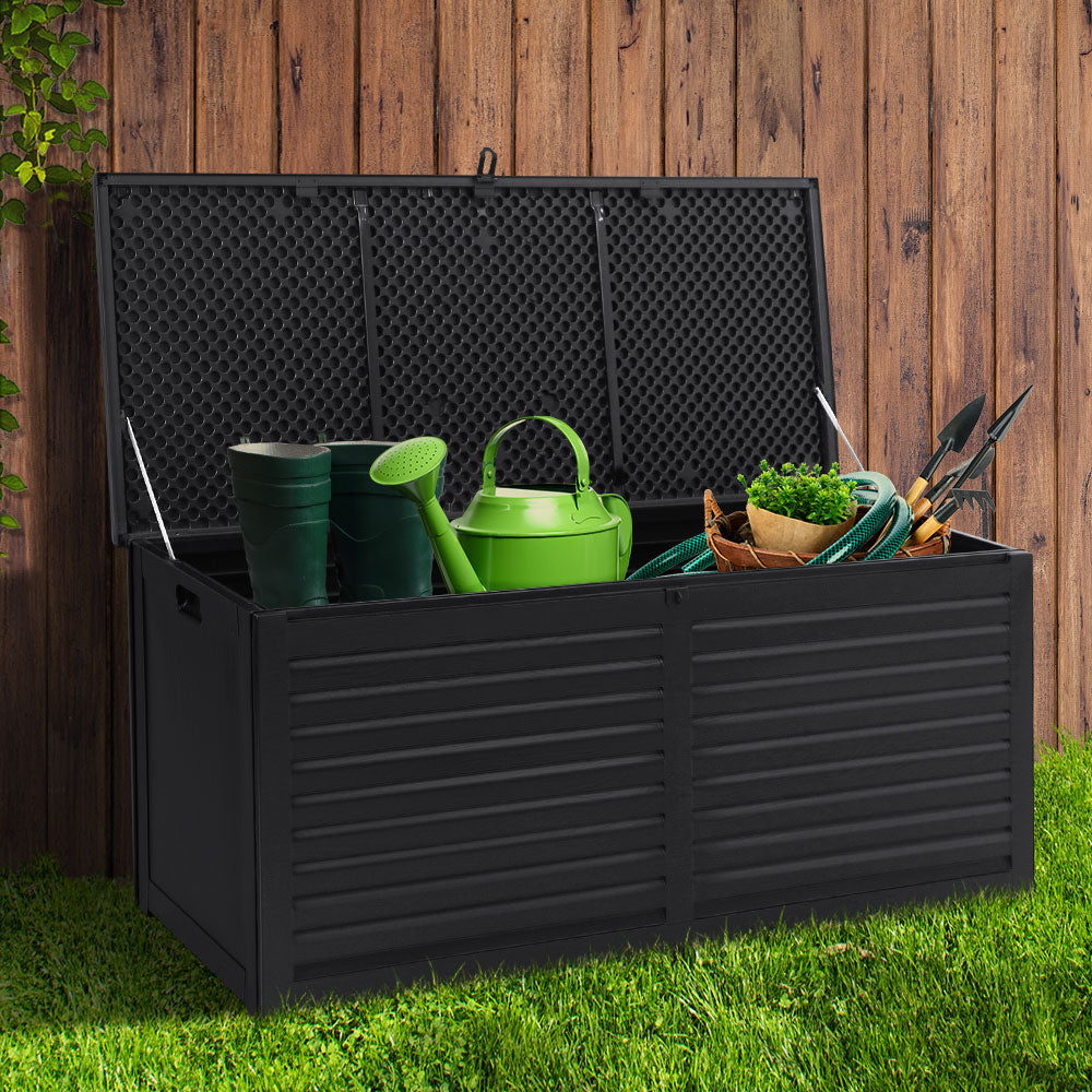 Outdoor Garden Storage Box 390L - Black, Storage Nook